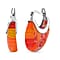 Green Murano Style Hoop Basket Earrings in Stainless Steel