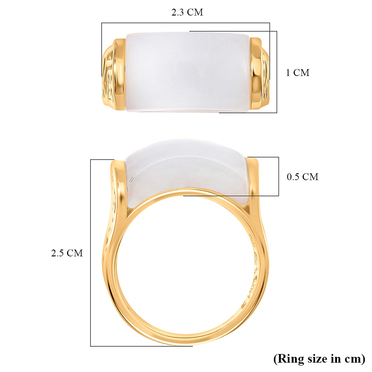 THE MAJESTIC - Natural Jadeite Jade Ring in 18K Vermeil Yellow Gold Plated Sterling Silver