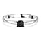 Diamond Solitaire Ring in Rhodium Ovarlay Sterling Silver