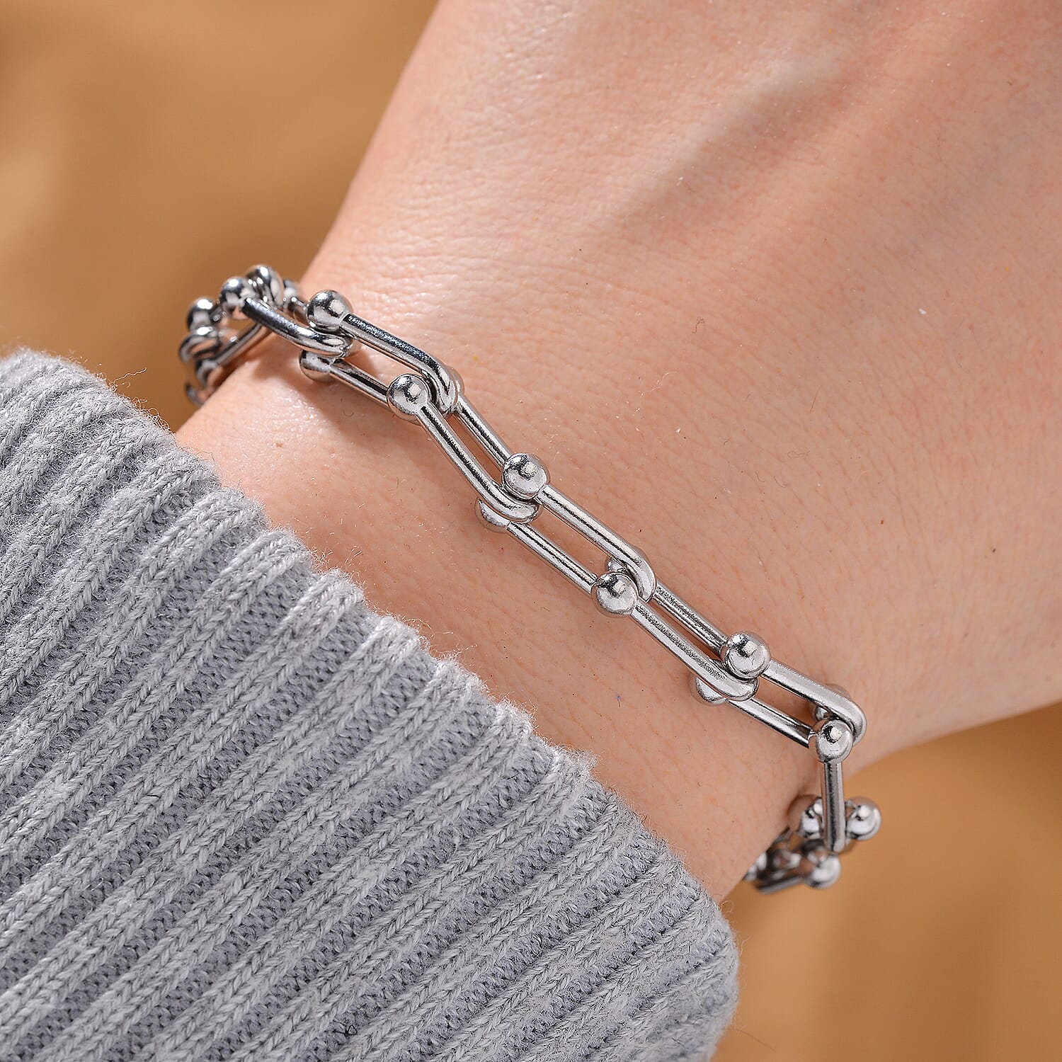 DOD- Designer Inspired Hardware Bracelet (Size - 7.5 ) white