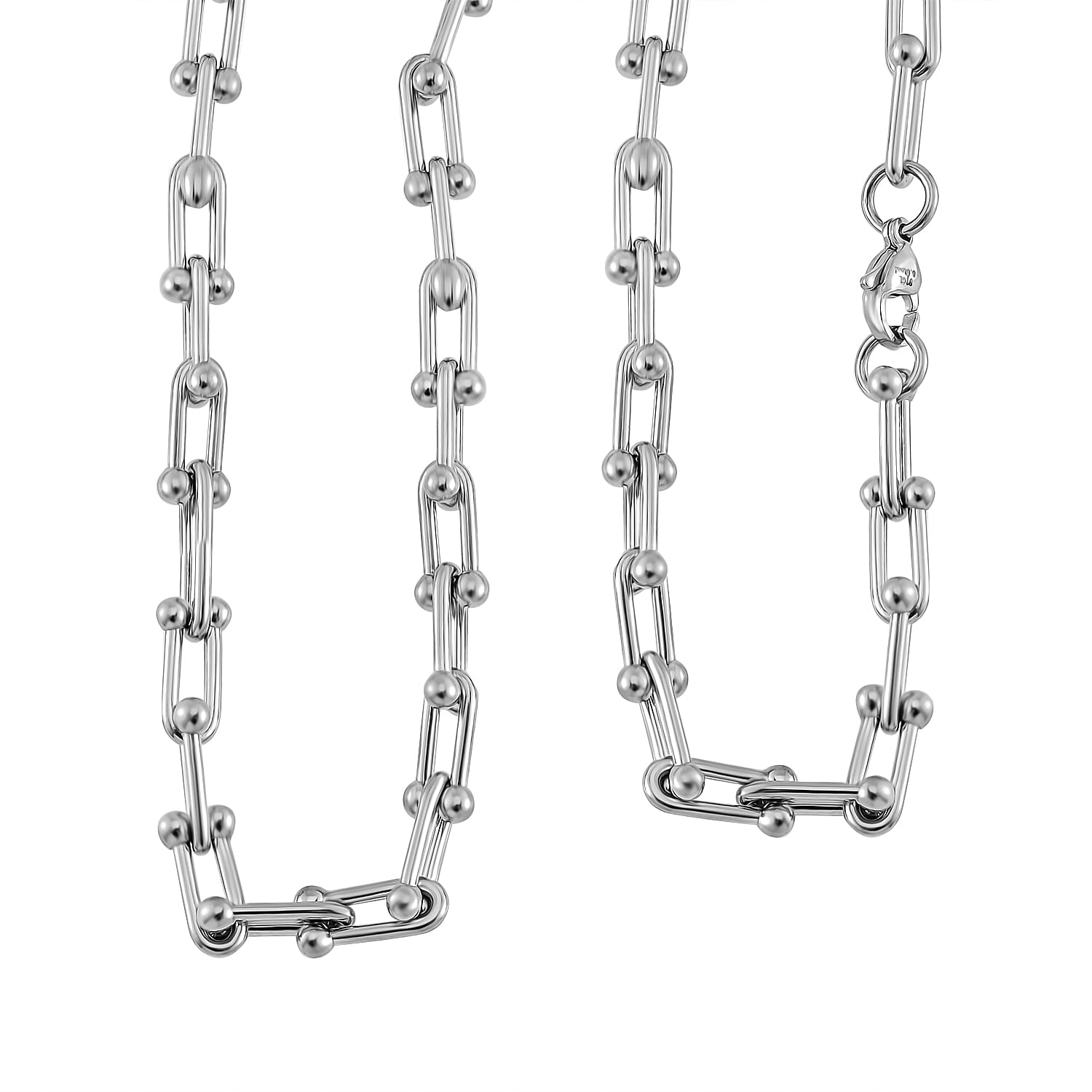 Designer Inspired Industrial Necklace With Lobster Clasp (Size - 20) in Silver Tone