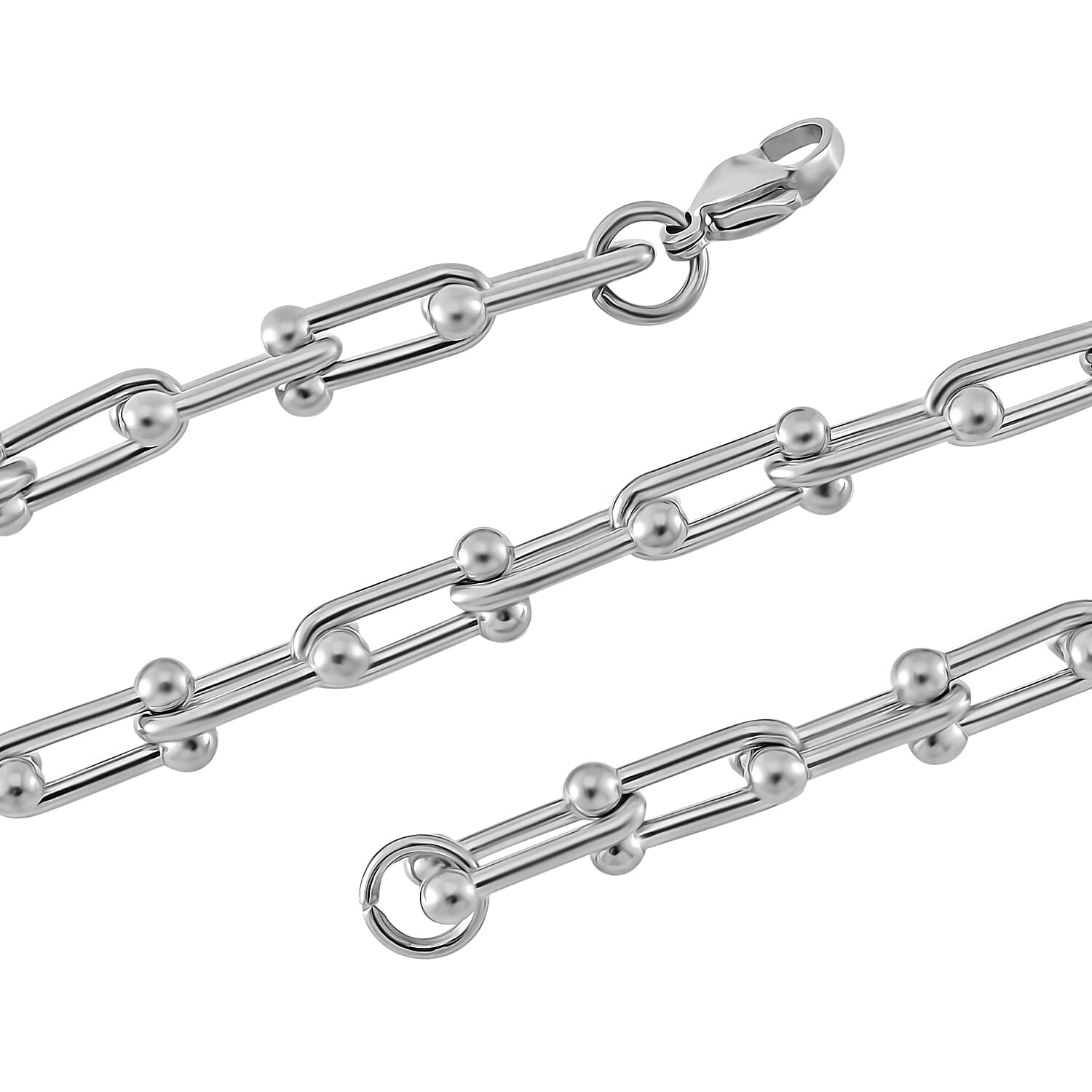 Designer Inspired Industrial Necklace With Lobster Clasp (Size - 20) in Silver Tone