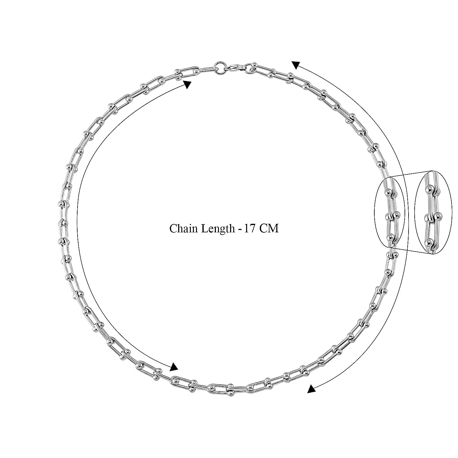 Designer Inspired Industrial Necklace With Lobster Clasp (Size - 20) in Silver Tone