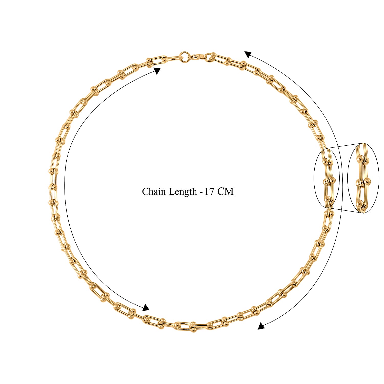 Designer Inspired Industrial Necklace With Lobster Clasp (Size - 20) in Yellow