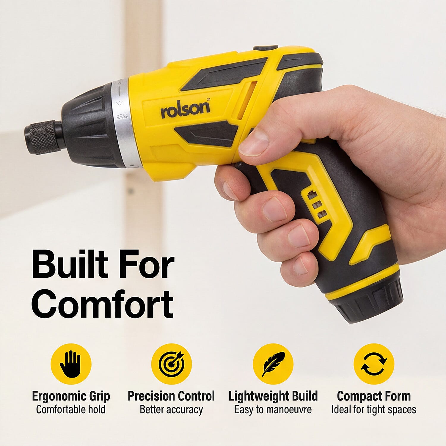 Rolson Cordless Screwdriver and Bits Accessory Kit
