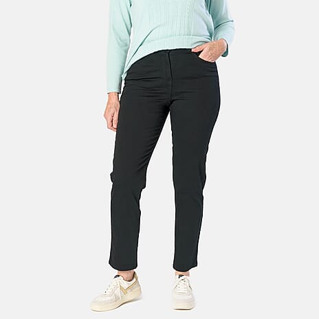 Tamsy Cotton Stretch Twill Jean (Size 14) - Black