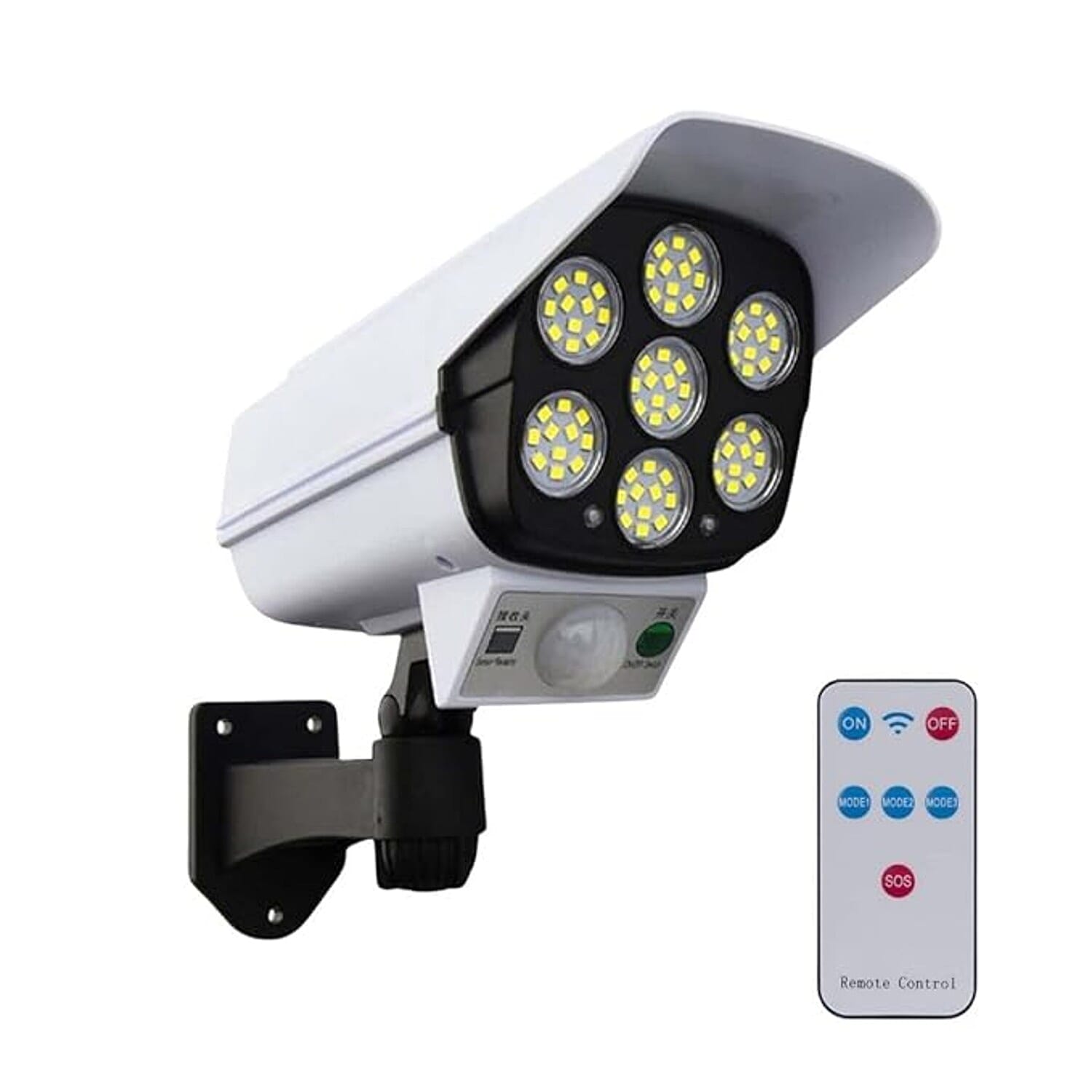 Hofftech Dummy Camera with solar sensor led lamp - Ip44 Waterproof, 200 Lumen.