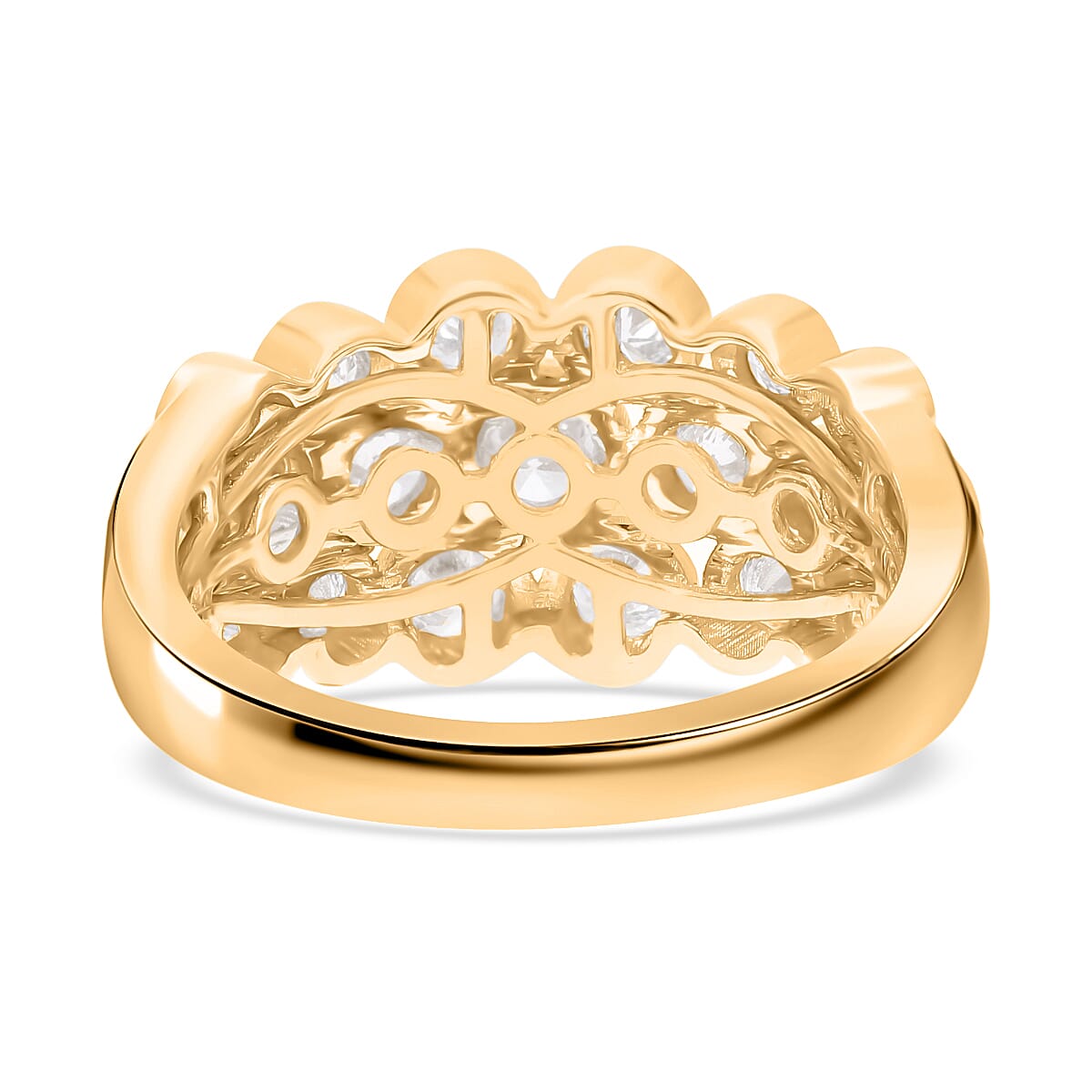 Luxuriant Diamond  9K Yellow Gold  VS   Zambian Emerald ,  Lab Grown Diamond  EF, VS Ring 1.10 ct,  Gold Wt. 4.34 Gms  1.095  Ct.