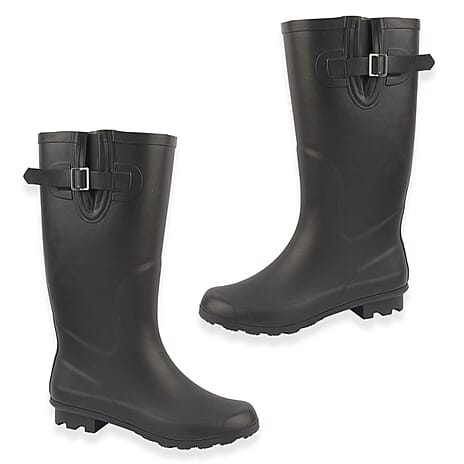 Urban Jacks Ladies WHITEHAVEN Wide Fitting Heeled Boots (Size 4) - Black