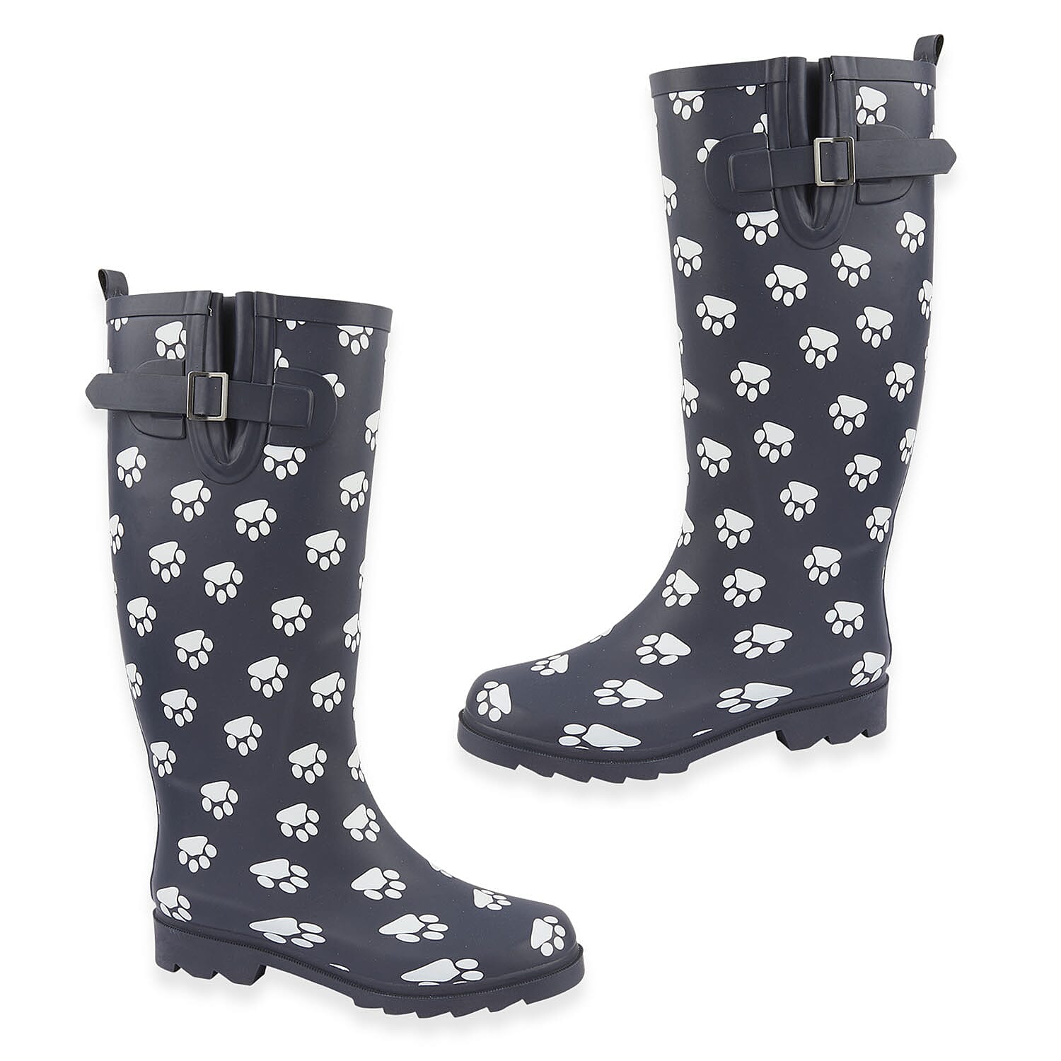 Urban Jacks Ladies PAWS Wellington Boots with Paw Prints Size 4 Navy 7967042 TJC