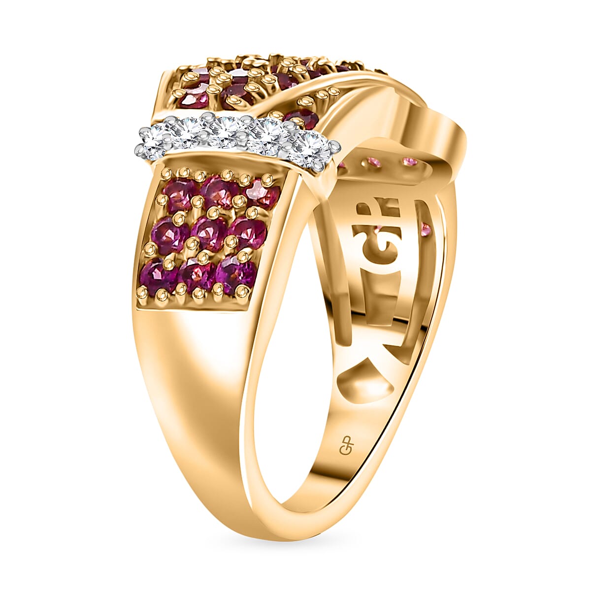 GP Royal Art Deco Collection - Cluster Ring in 18K Vermeil Yellow Gold Plated Sterling Silver