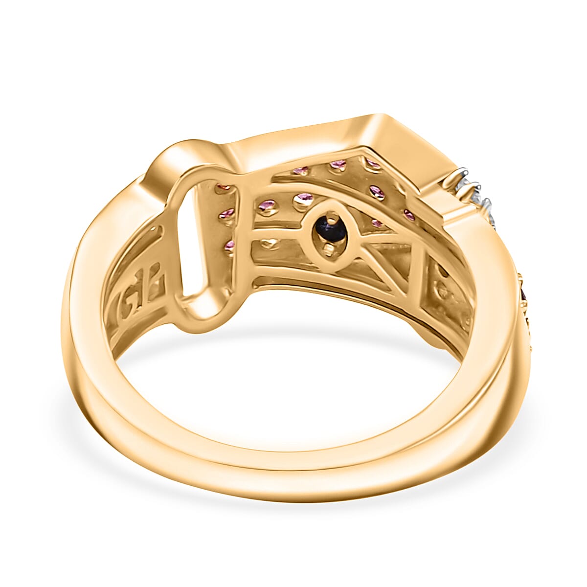 GP Royal Art Deco Collection - Cluster Ring in 18K Vermeil Yellow Gold Plated Sterling Silver