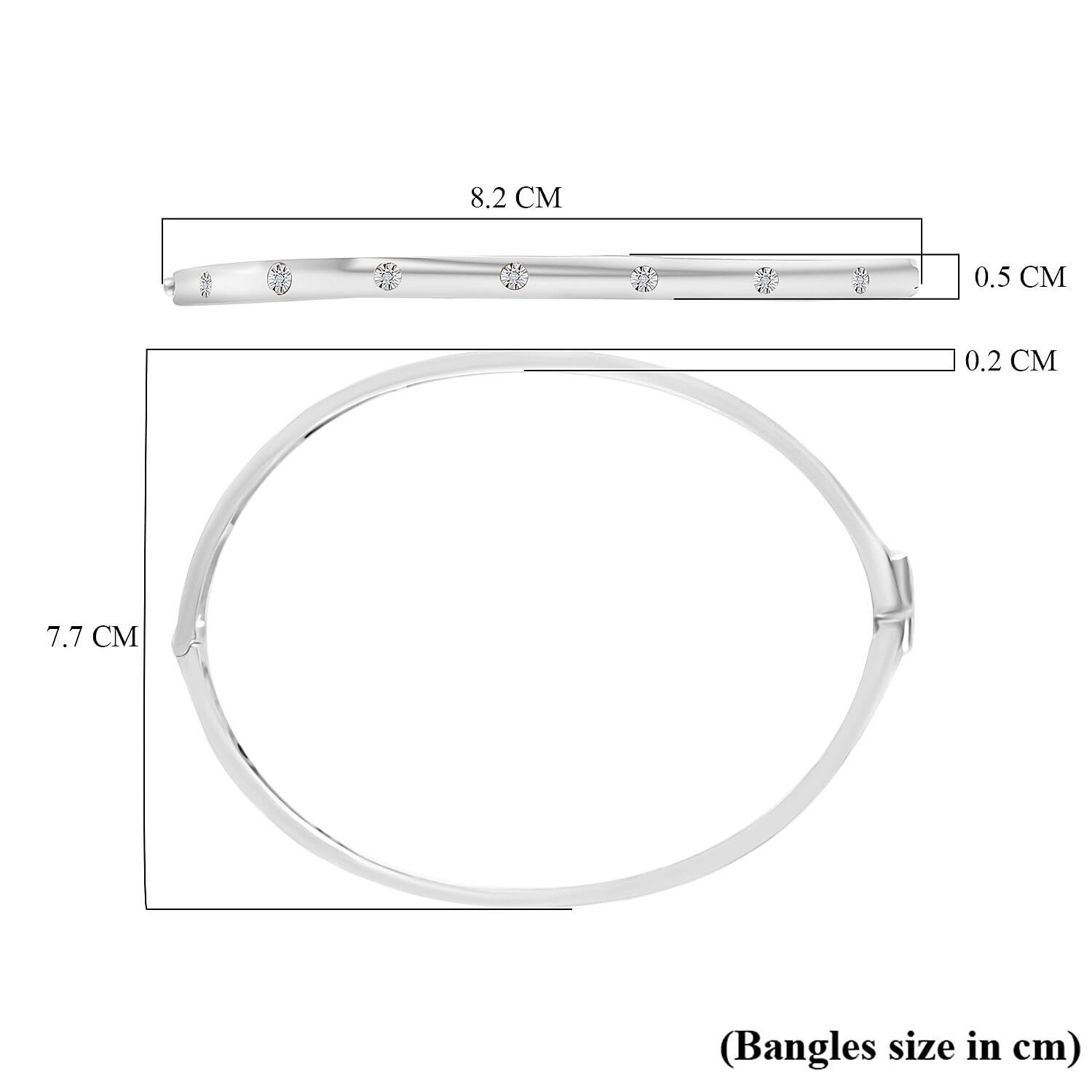 Mega Closeout Deal - Black Diamond Bangle (Size 7.5)