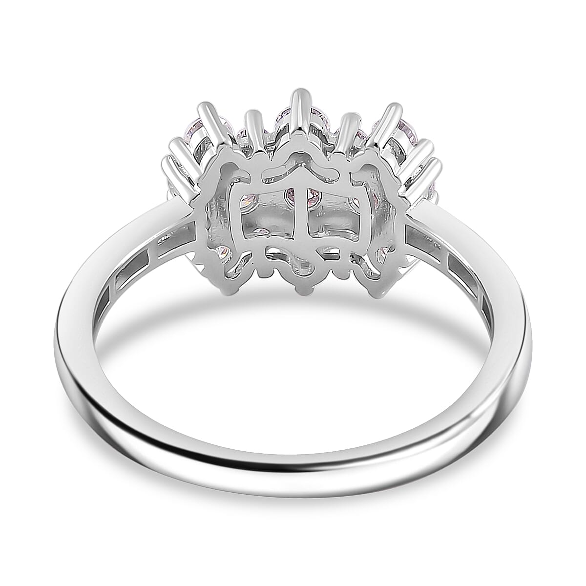RADIANTA Moissanite - GRA Certified D-VVS1 Moissanite Boat Ring in Rhodium Overlay Sterling Silver 1.07 Ct.