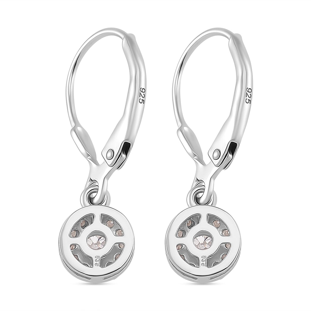RADIANTA Moissanite - GRA Certified D-VVS1 Moissanite Solitaire Earring With Lever Back in Rhodium Overlay Sterling Silver 1.01 Ct.