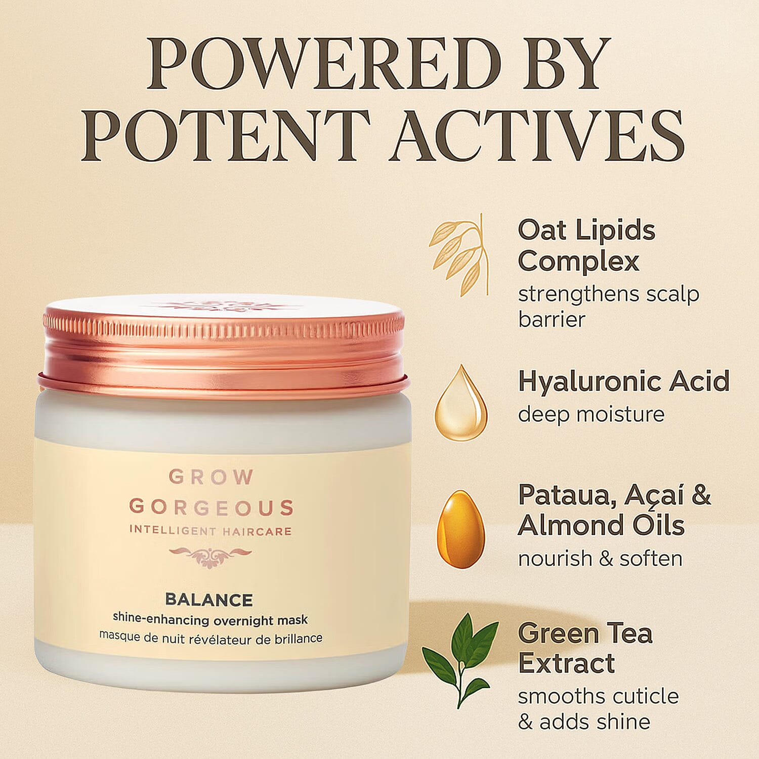 Grow Gorgeous Balance Shine-Enhancing Overnight Mask - 200ml