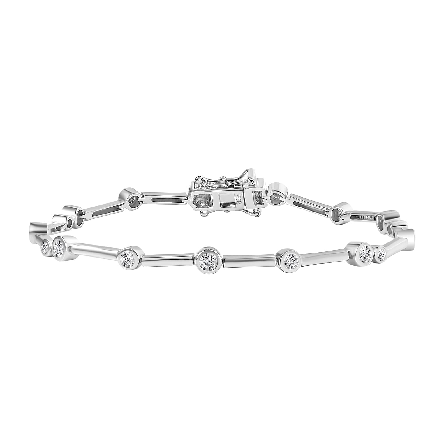 Close Out Deal - EverTrue White Diamond Bracelet (Size 7.5) with GB Lock Box