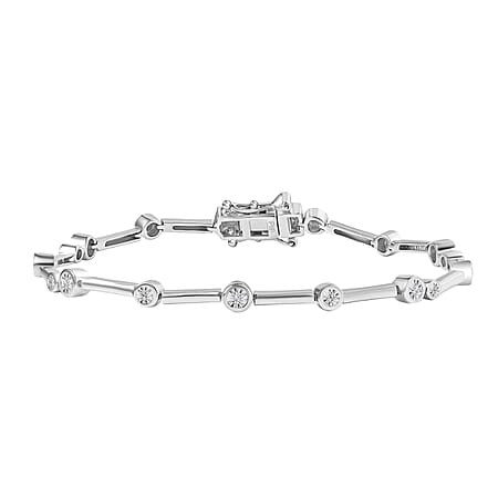 Close Out Deal - EverTrue White Diamond Bracelet (Size 7.5) with GB Lock Box