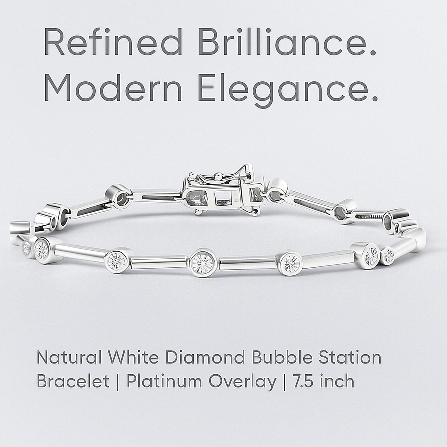 Close Out Deal - EverTrue White Diamond Bracelet (Size 7.5) with GB Lock Box