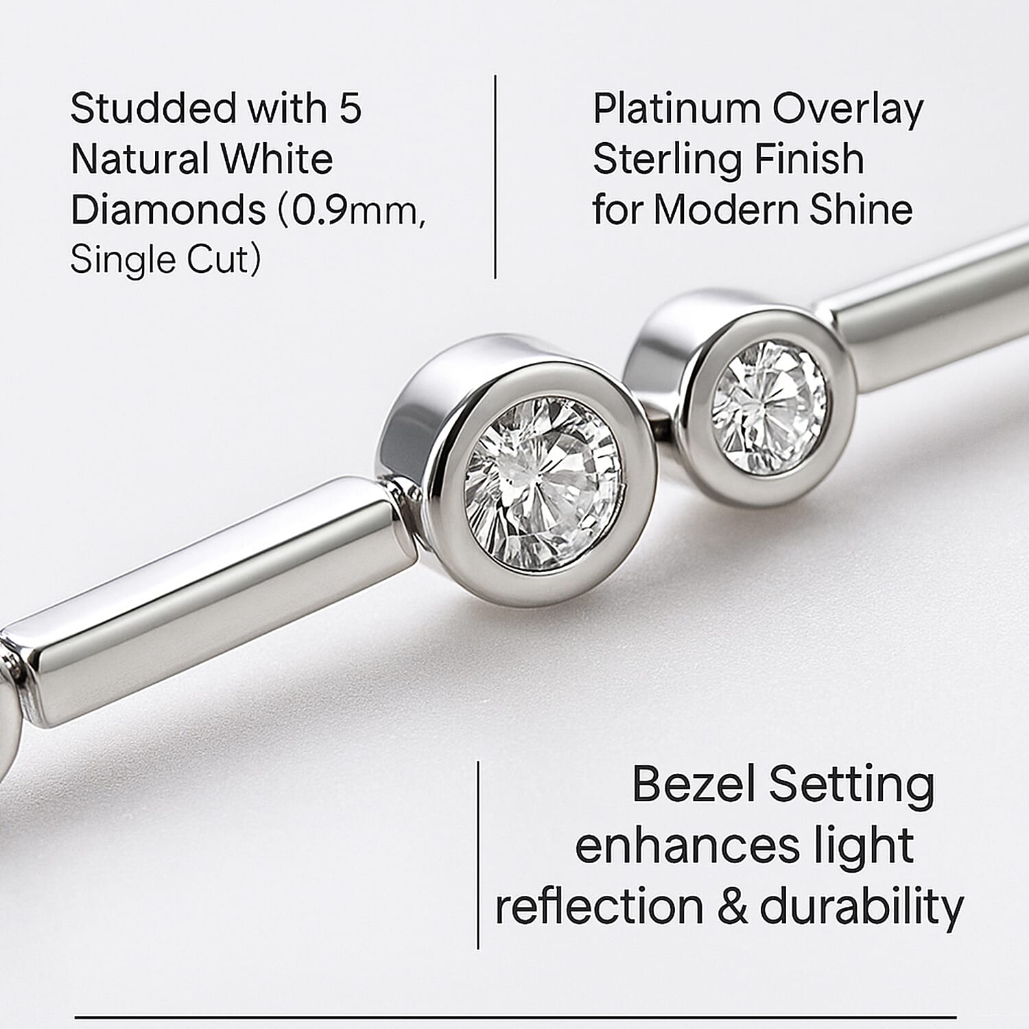 Close Out Deal - EverTrue White Diamond Bracelet (Size 7.5) with GB Lock Box