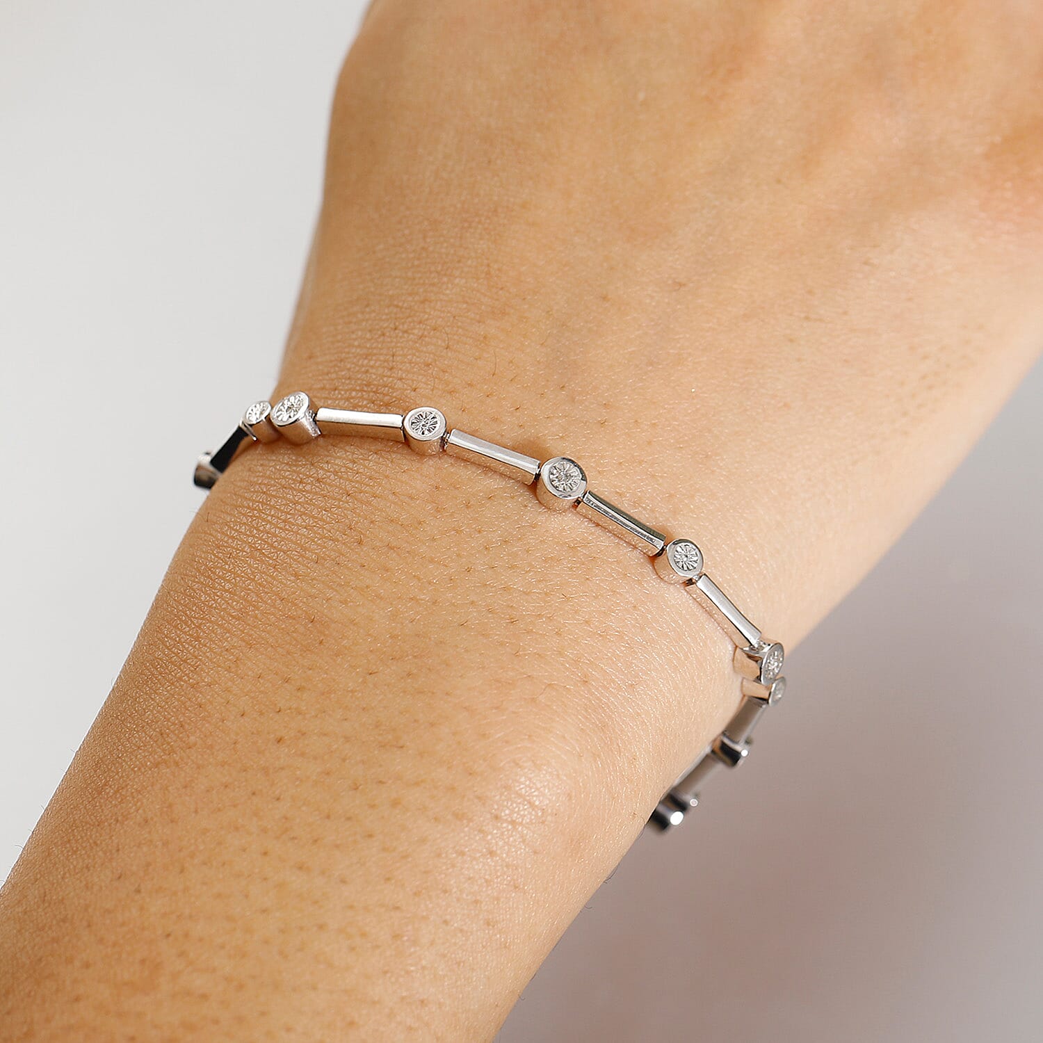 Close Out Deal - EverTrue White Diamond Bracelet (Size 7.5) with GB Lock Box