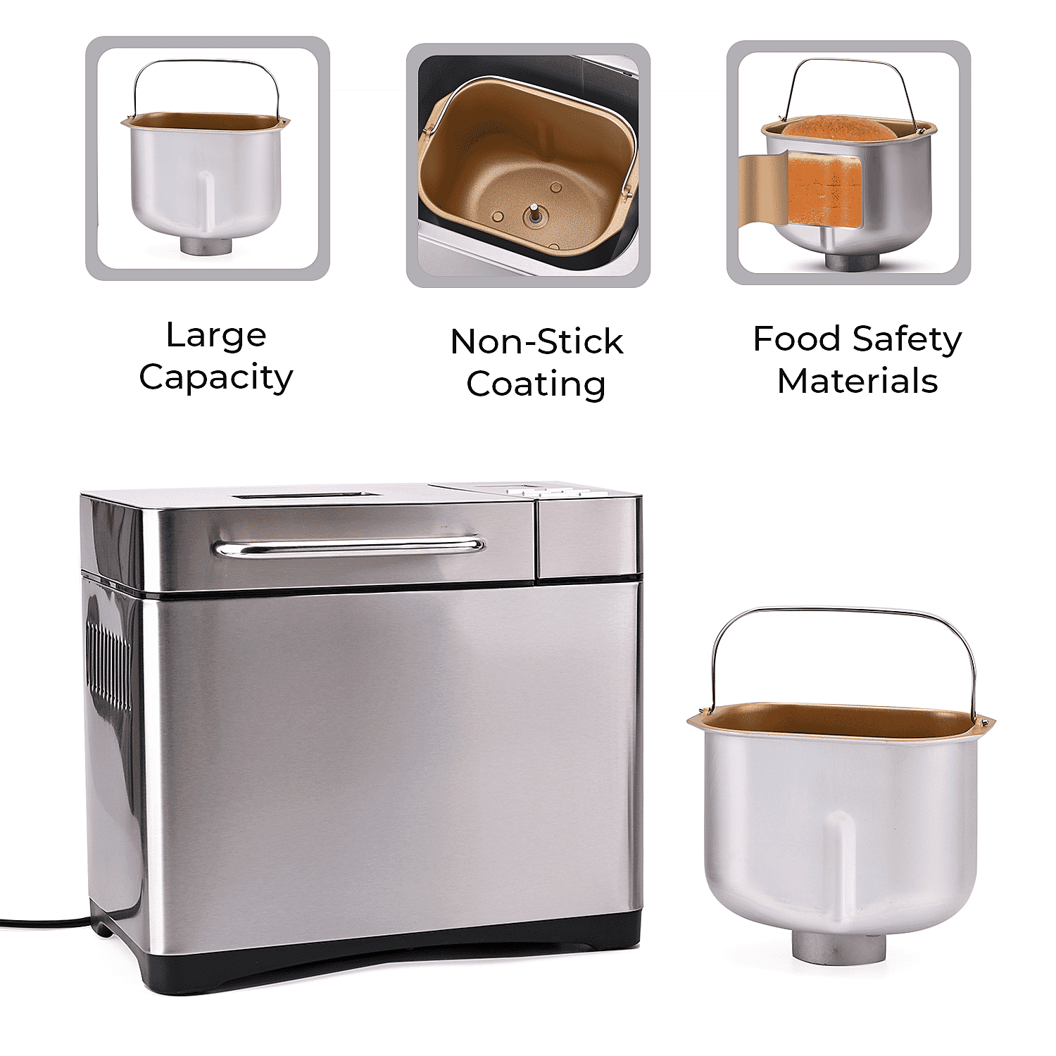 Homesmart Automatic Bread Maker Machine with LCD - All Breads, Cakes, Jams, Yoghurts, Rice - 15 hour Timer - Non Stick Bowl Homesmart Automatic Bread Maker Machine with LCD - All Breads, Cakes, Jams, Yoghurts, Rice - 15 hour Timer - Non Stick Bowl
