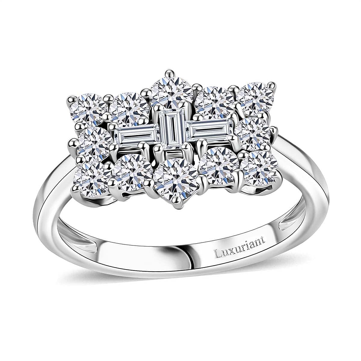 Luxuriant Diamond  950 Platinu Lab Grown Diamond SGL Certified   EF, VS Cluster Ring 1.00 Ct