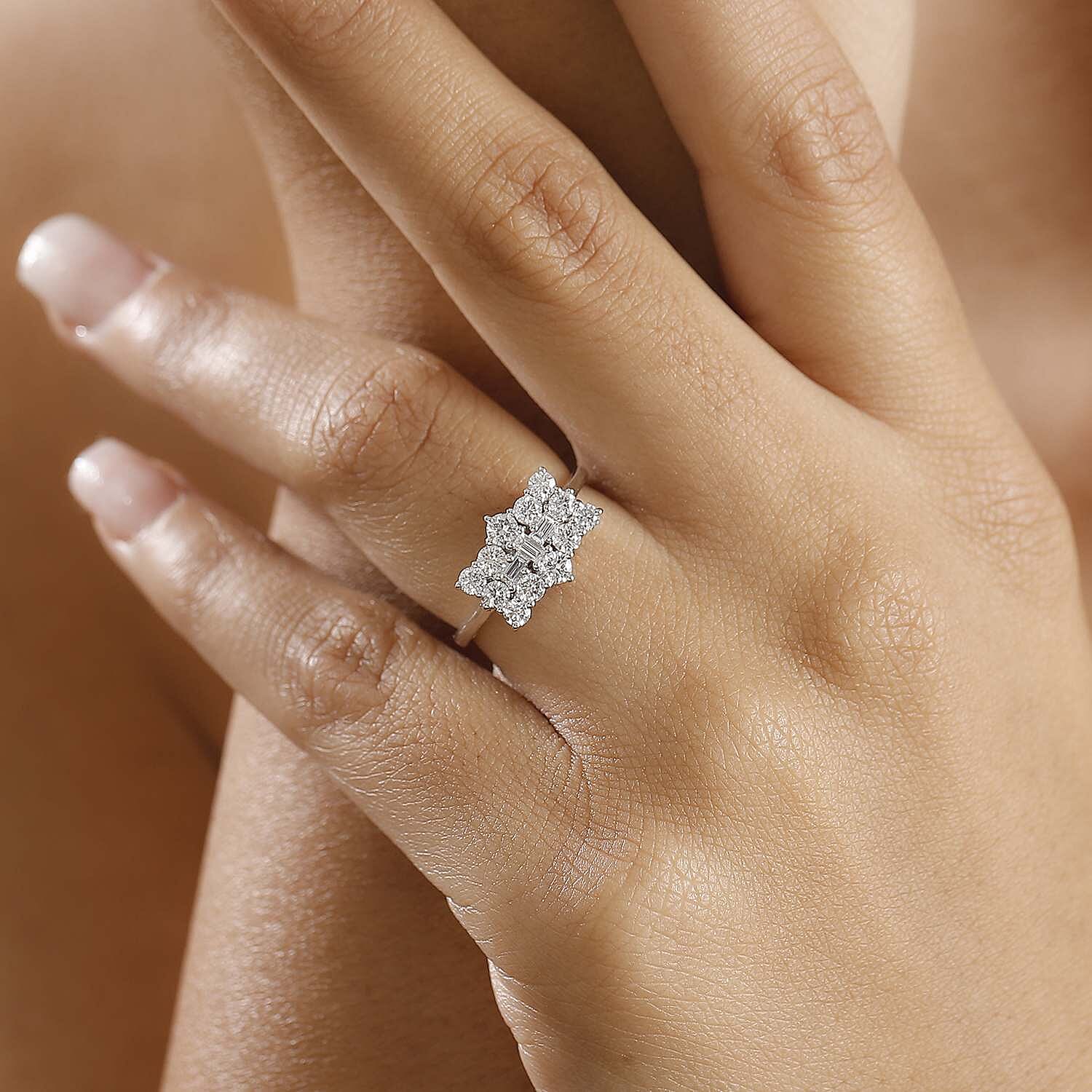 Luxuriant Diamond  950 Platinu Lab Grown Diamond SGL Certified   EF, VS Cluster Ring 1.00 Ct