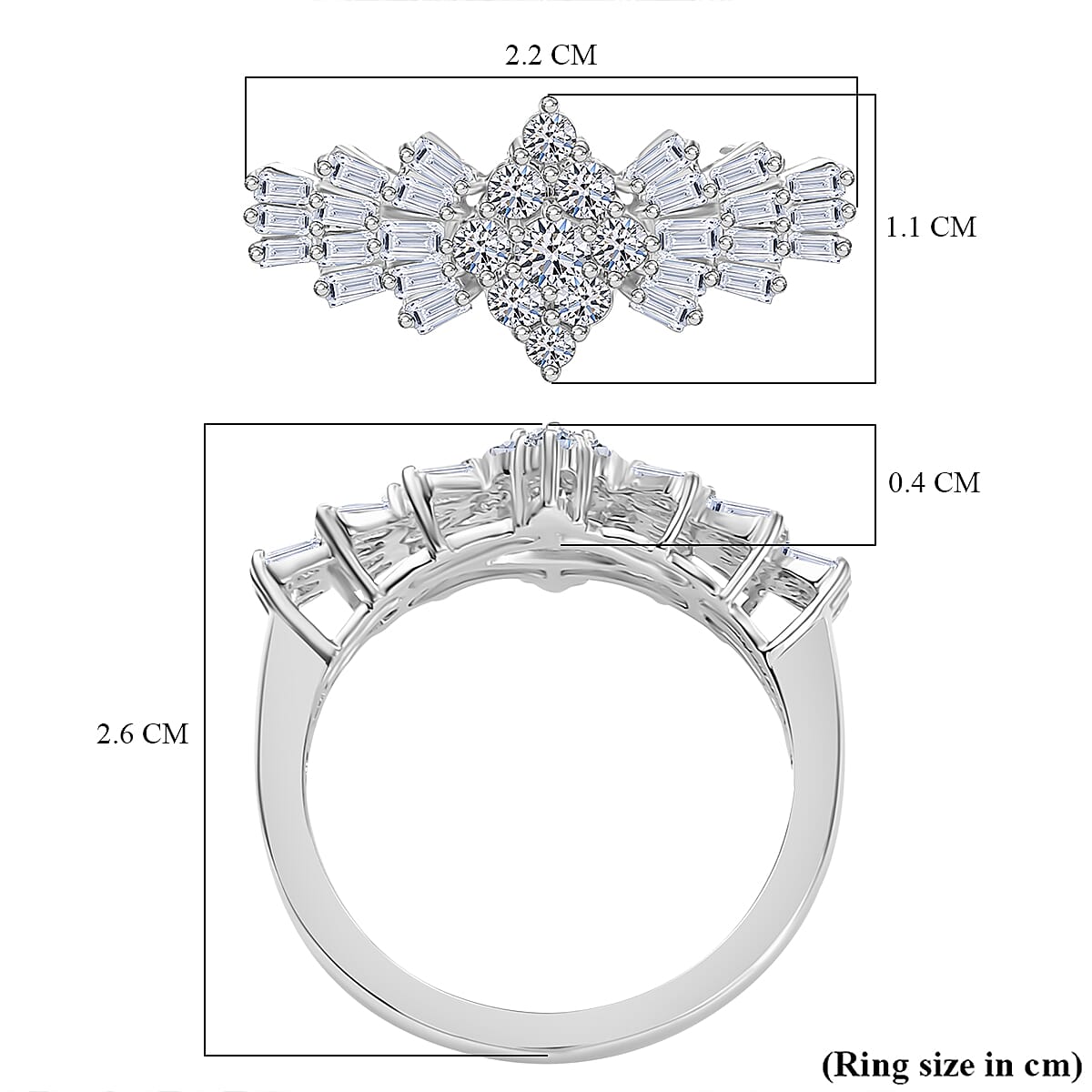 Luxuriant Diamond - 950 Platinum (VS-E-F) Lab Grown Diamond Ring 1.00 Ct, Platinum Wt. 5.76 Gms. Luxuriant Diamond - 950 Platinum (VS-E-F) Lab Grown Diamond Ring 1.00 Ct, Platinum Wt. 5.76 Gms.