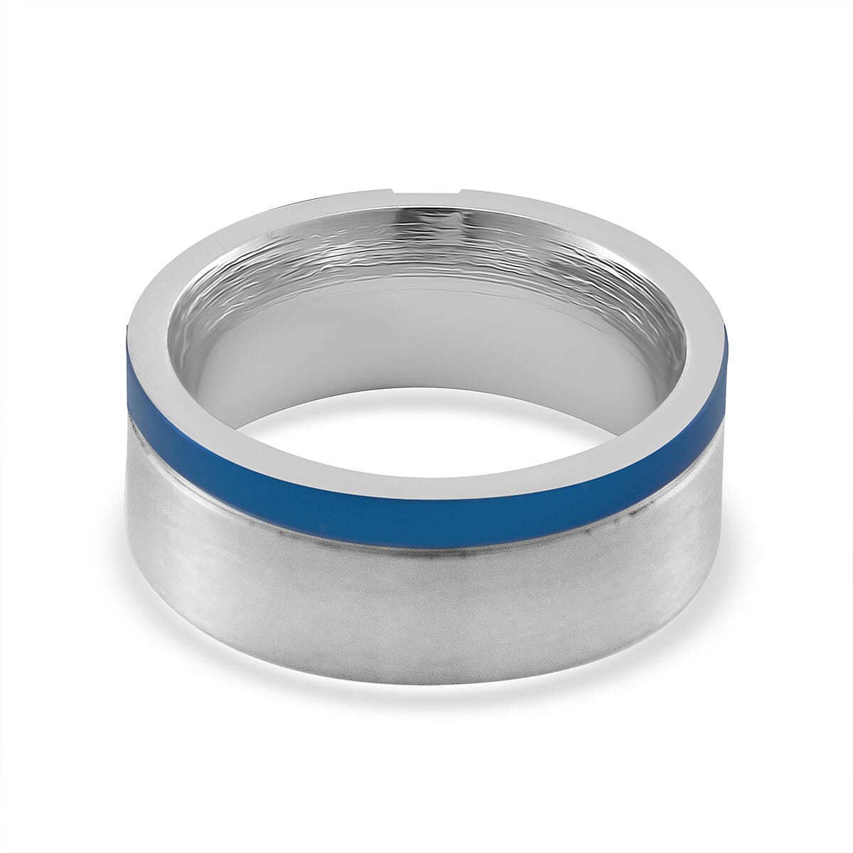 White Cubic Zirconia Ring in Dual Tone Pure Natural Tungsten Carbide