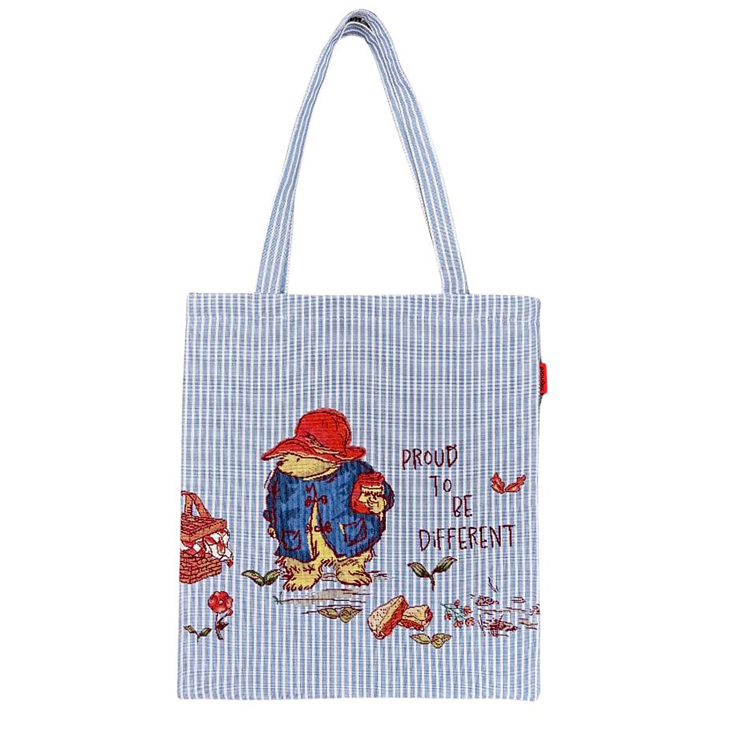 Signare Paddington Woven Flat Tote Bag - Light Blue