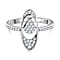 Diamond Ring in Rhodium Overlay Sterling Silver