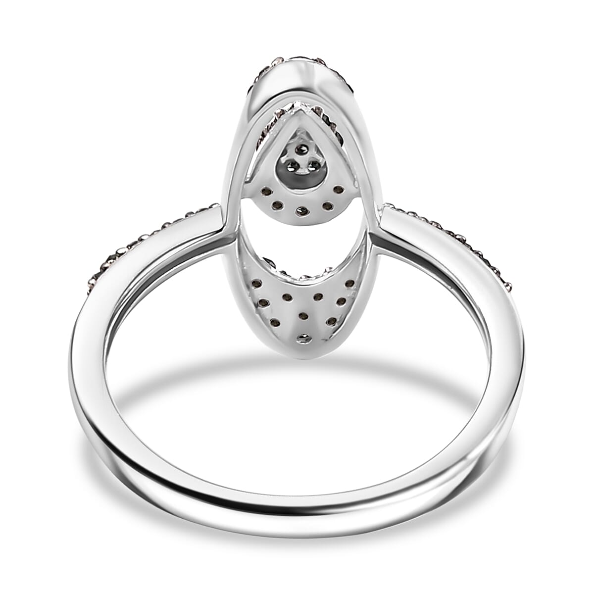 Diamond Ring in Rhodium Overlay Sterling Silver