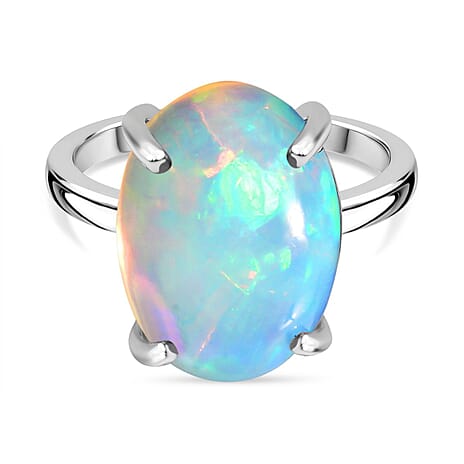 RHAPSODY 950 Platinum AAAA Ethiopian Opal Solitaire Ring 10.31 Ct Plat Wt - 6.05 Gms