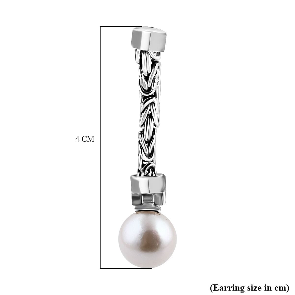 Royal Bali - Edison Pearl Borobudor Earrings With Push Back in Sterling Silver 16.08 Ct. Royal Bali - Edison Pearl Borobudor Earrings With Push Back in Sterling Silver 16.08 Ct.