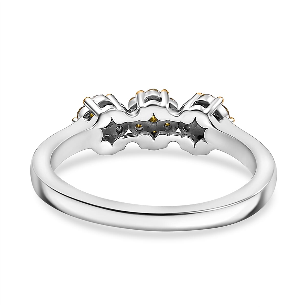 Diamond Cluster Ring in Rhodium Overlay Sterling Silver Diamond Cluster Ring in Rhodium Overlay Sterling Silver