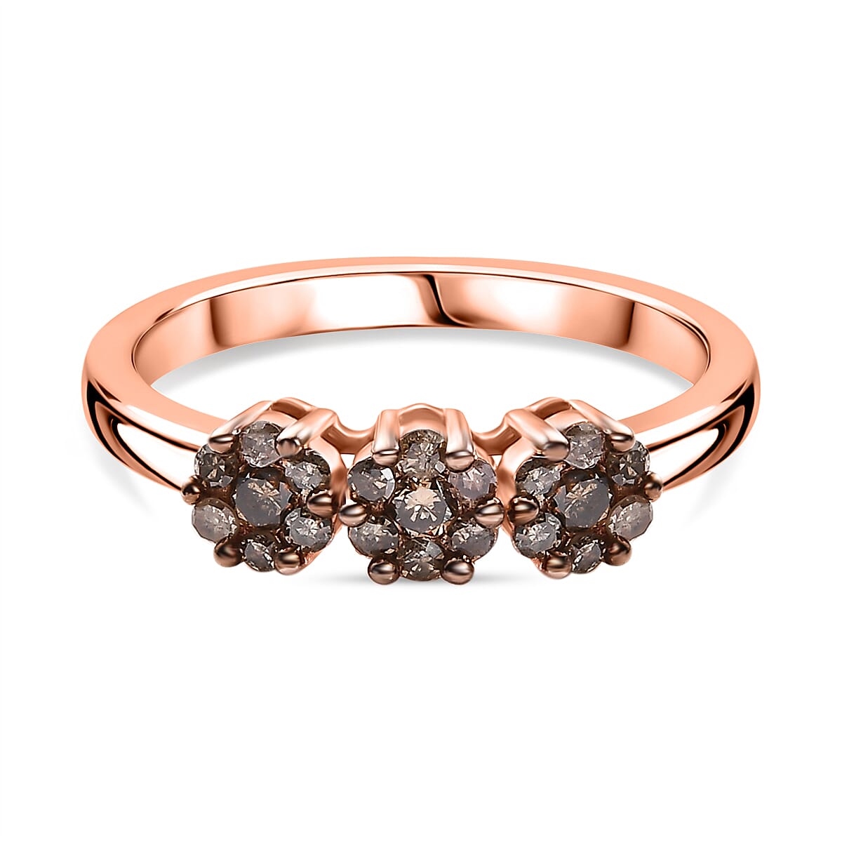 Diamond Cluster Ring in Rhodium Overlay Sterling Silver