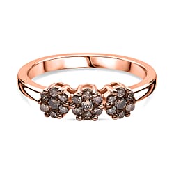 Diamond Cluster Ring in Rhodium Overlay Sterling Silver