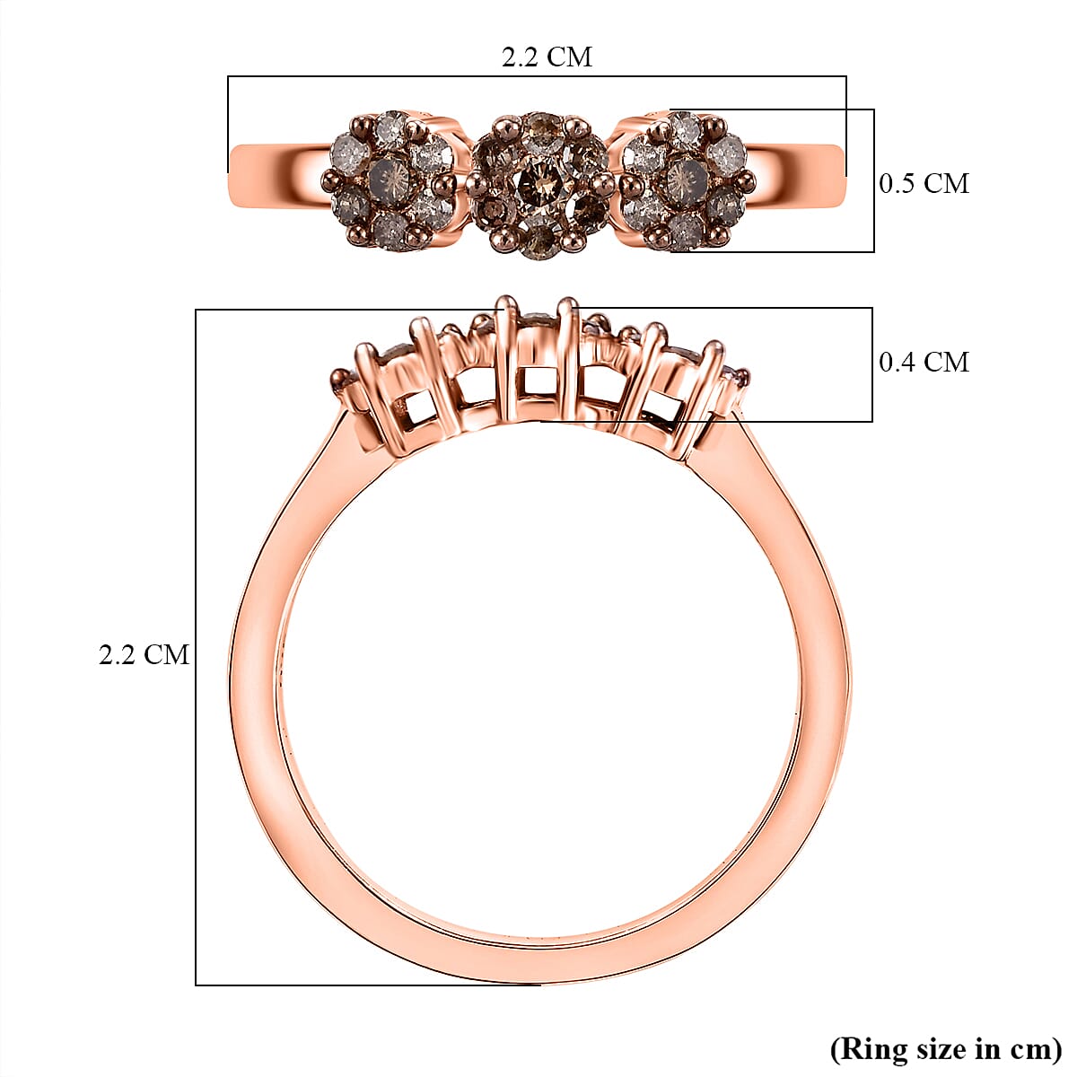 Diamond Cluster Ring in Rhodium Overlay Sterling Silver