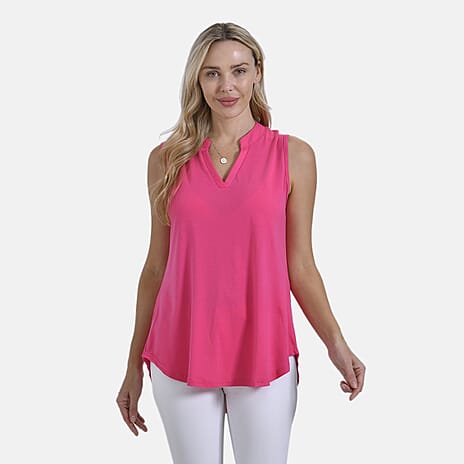 - Maisi Womens Relaxed Fit Sleeveless Blouse (Size S) - Pink