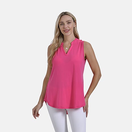 THE SHOWSTOPPER- - Maisi Womens Relaxed Fit Sleeveless Blouse (Size XL) - Pink