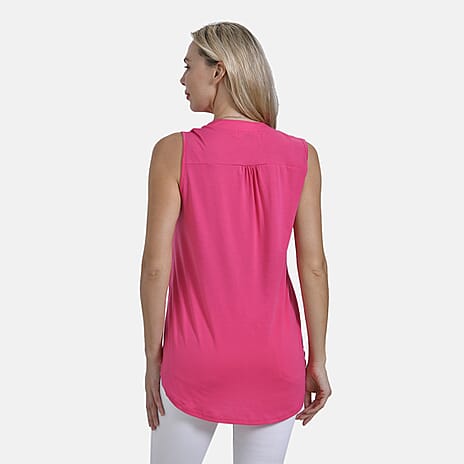 THE SHOWSTOPPER- - Maisi Womens Relaxed Fit Sleeveless Blouse (Size XL) - Pink