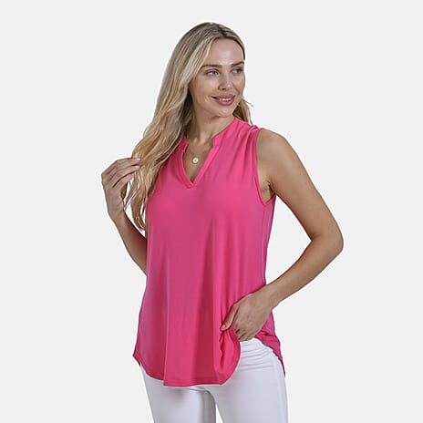 THE SHOWSTOPPER- - Maisi Womens Relaxed Fit Sleeveless Blouse (Size XL) - Pink