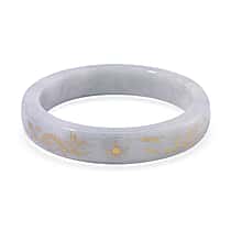 White Jade Stone Bangle (Size 8.25) 350.00 Ct.