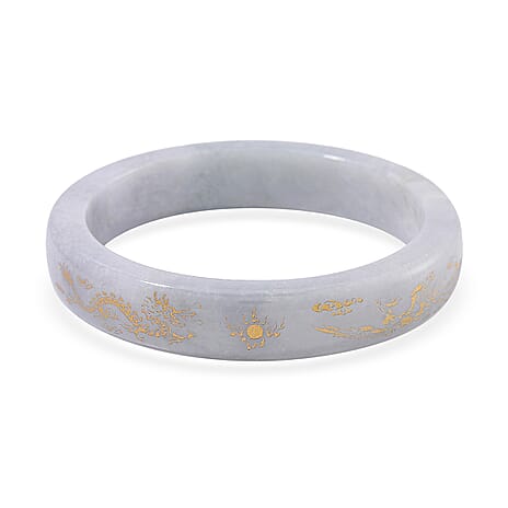 White Jade Stone Bangle (Size - 7.5) 300.00 Ct.