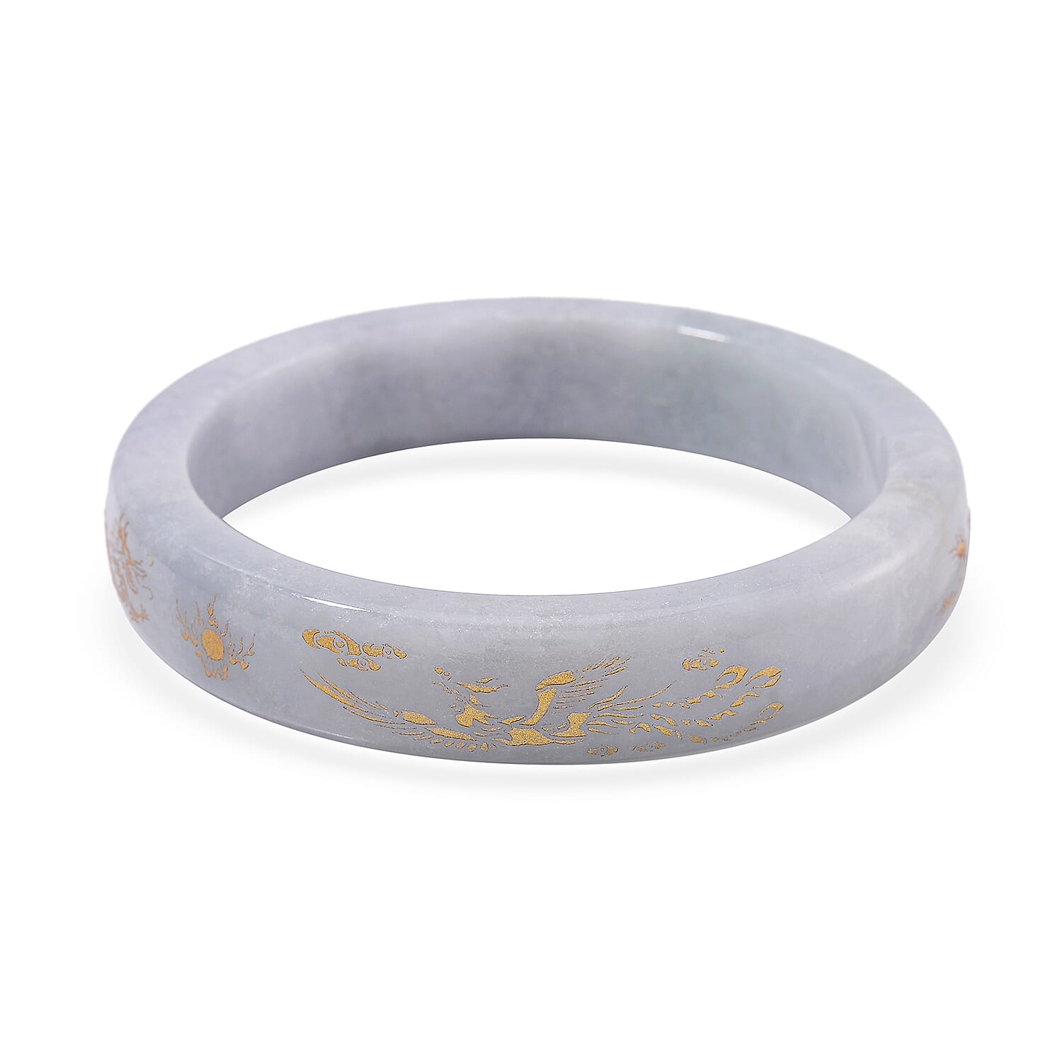 White Jade Stone Bangle (Size - 7.5) 300.00 Ct.