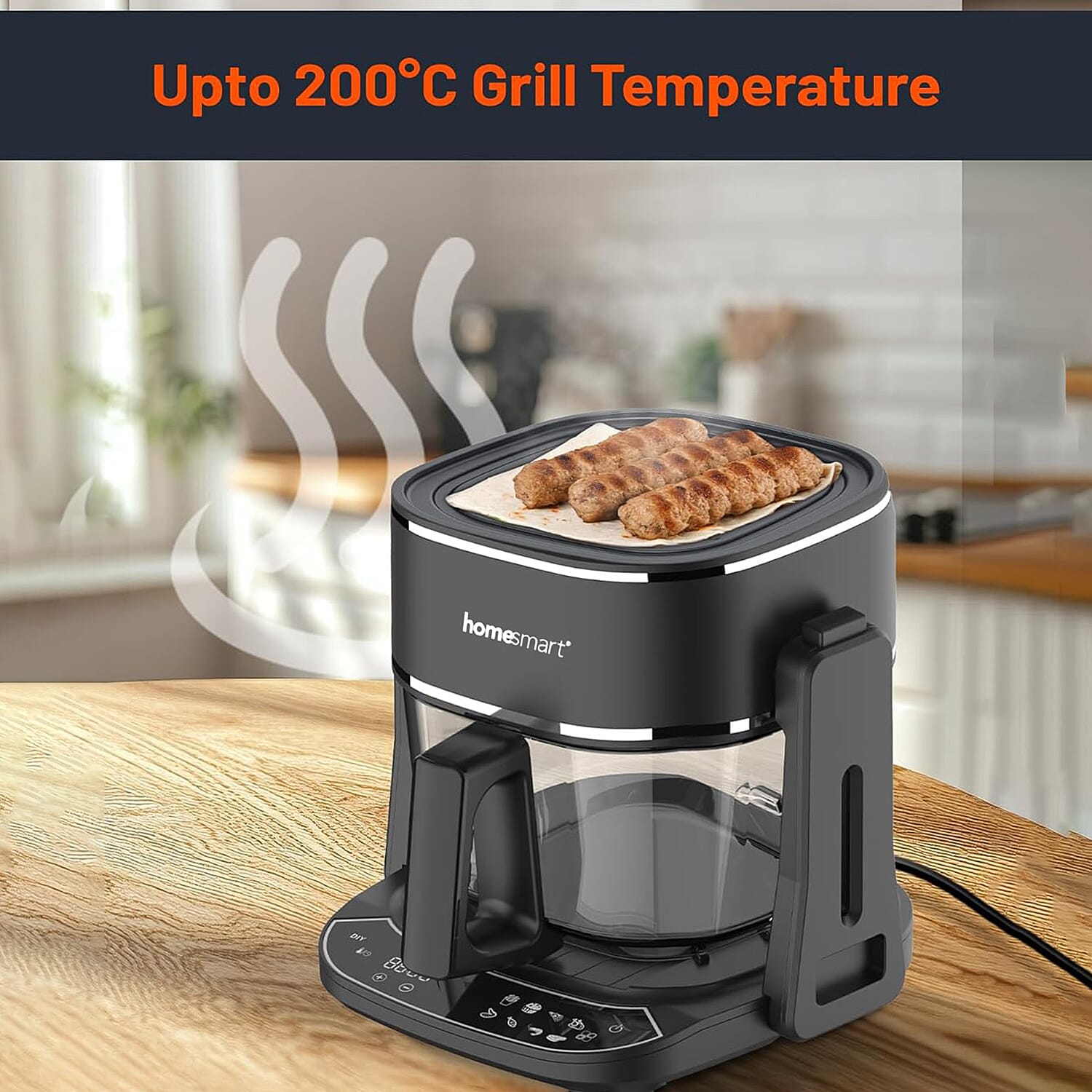 Homesmart - 2 in 1 Multifunctional Digital Air Fryer and Grill, 4.5 L Capacity 8 Programs (1200-1400W) Homesmart - 2 in 1 Multifunctional Digital Air Fryer and Grill, 4.5 L Capacity 8 Programs (1200-1400W)