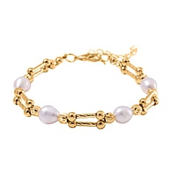Peach Fresh Water Pearl Bracelet (Size -7.5-2) in Rose Gold Tone 10.00 Ct.