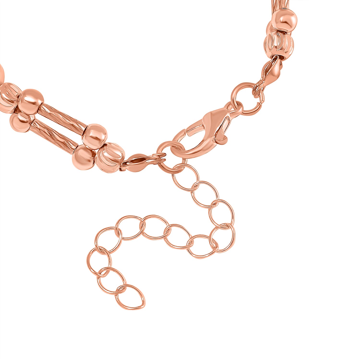 Peach Fresh Water Pearl Bracelet (Size -7.5-2) in Rose Gold Tone 10.00 Ct.