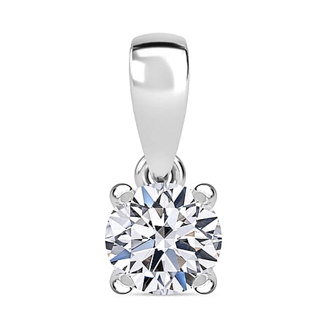 9K White Gold  I3   White Diamond  I3 Pendant 0.52 ct,  Gold Wt. 0.5 Gms  0.518  Ct.